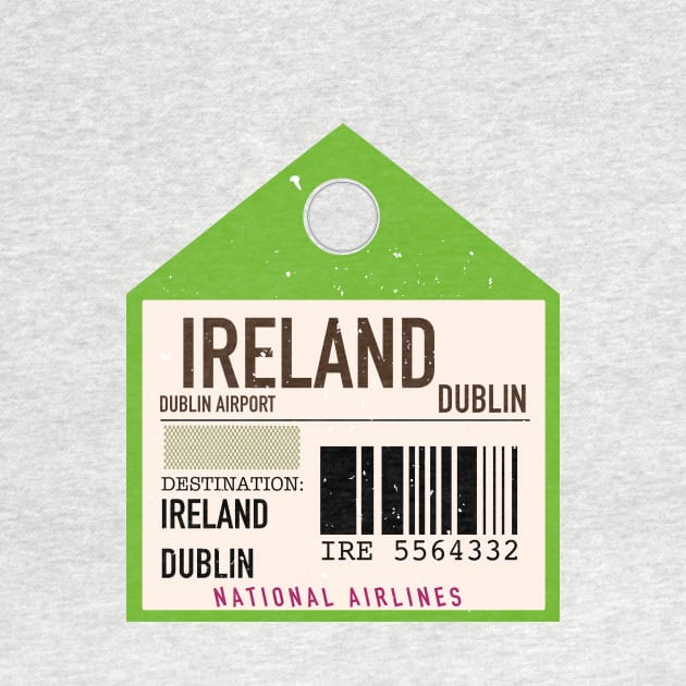 Ireland Dublin vintage style plane ticket by nickemporium1